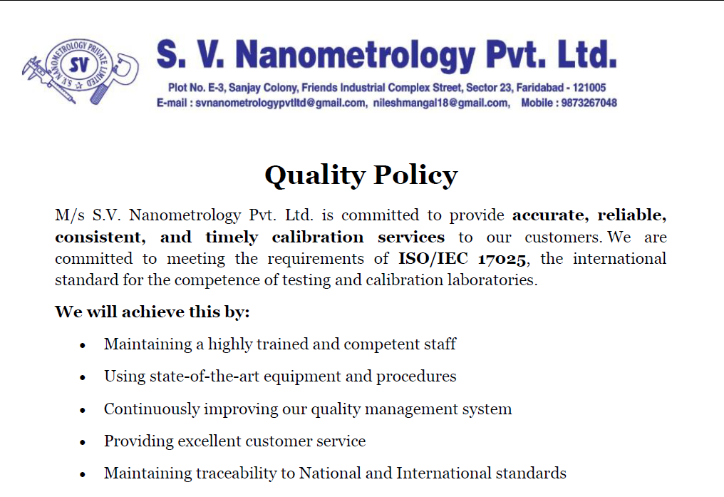 Quality Policy & Objectives preview